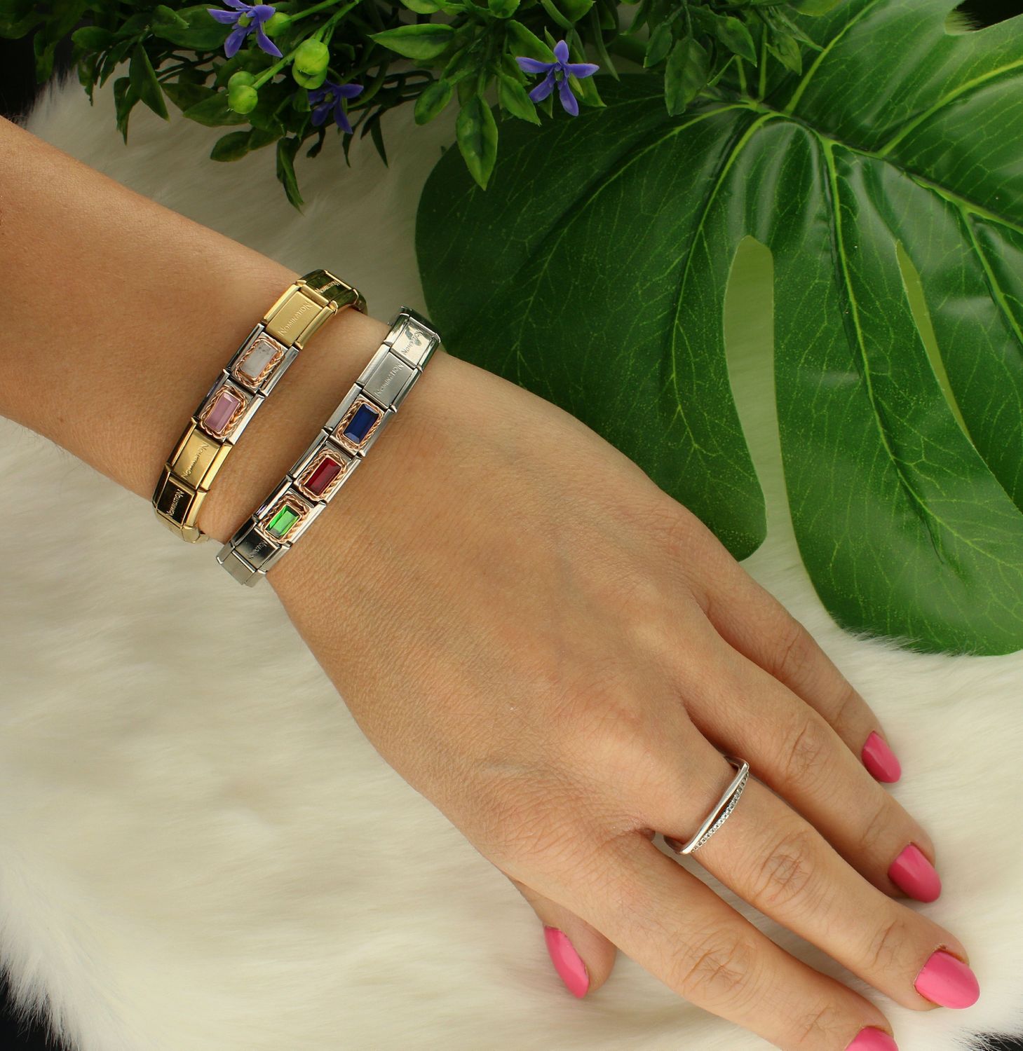 Nomination Link 9K zawieszka różowe złoto 'Czarna Cyrkonia' 430604 011.jpg